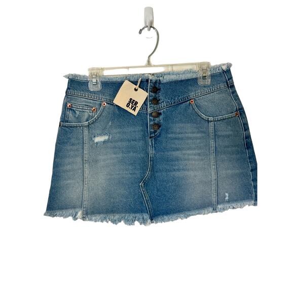 SER.O.YA Dresses & Skirts - SER.O.YA Button Fly Denim Mini Skirt Size 29 New